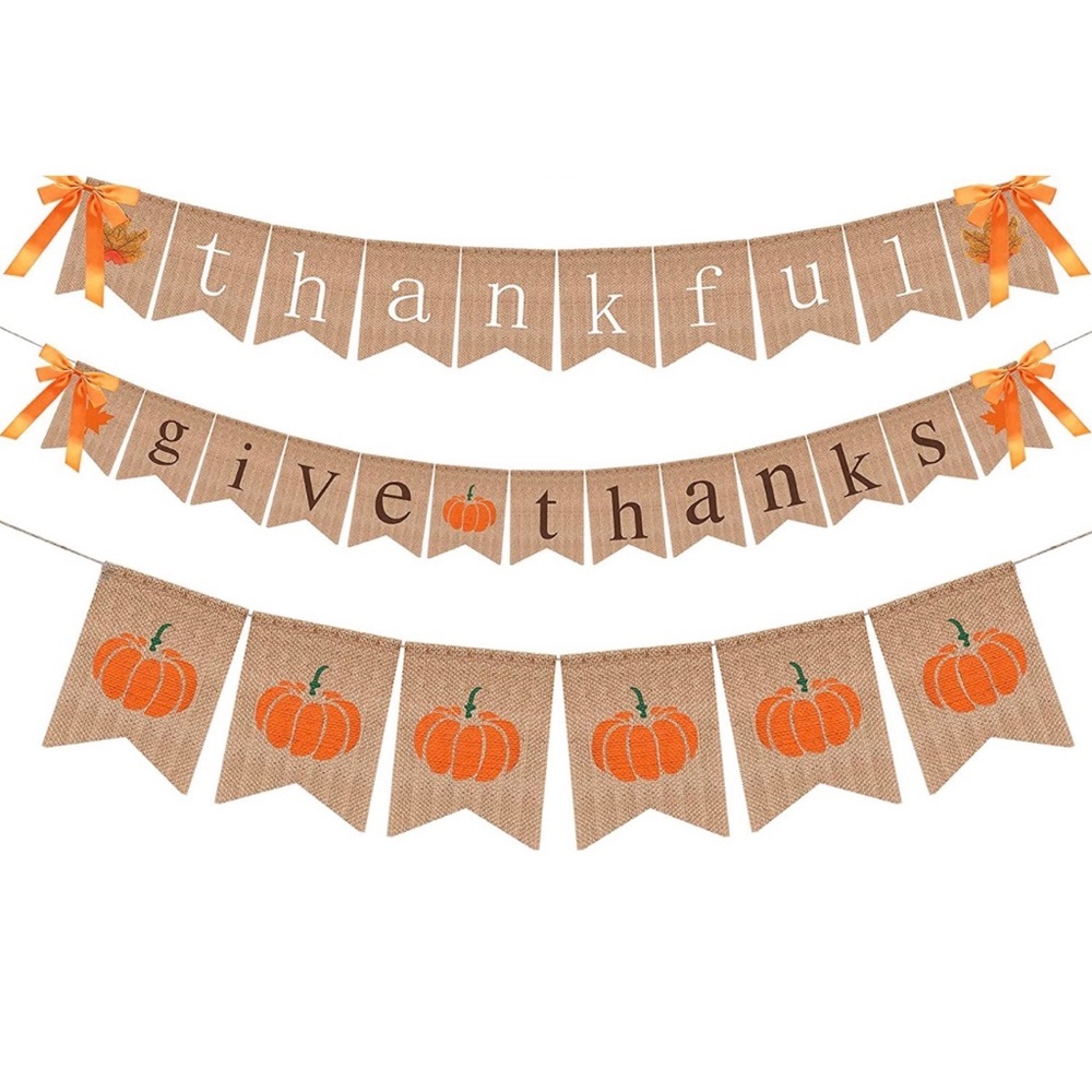 3 Burlap Banners